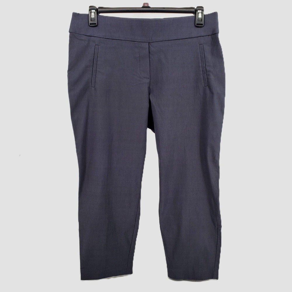 Apt 9 Womens Size 16 Mid Rise Capri Pants Gray Stretch Pull On Straight Fit New